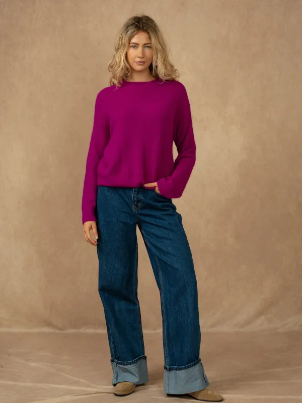 Produit Pull col rond manches longues en 18% angora Image