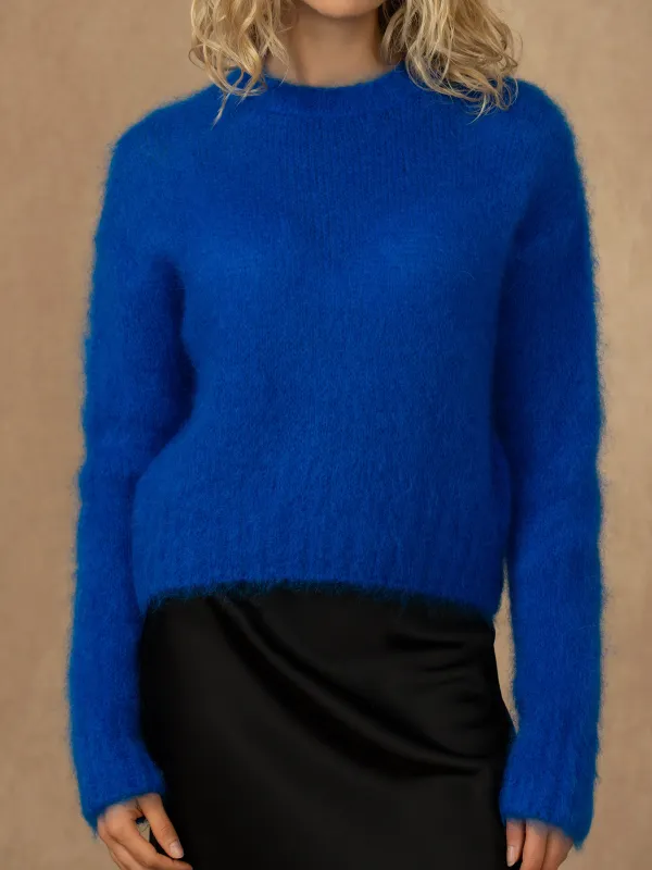 Produit Pul col rond court en 80% kid mohair Image