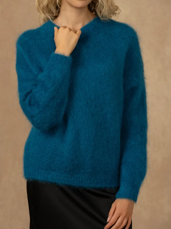 Produit Pull col rond manches ballons en 80% kid mohair Image
